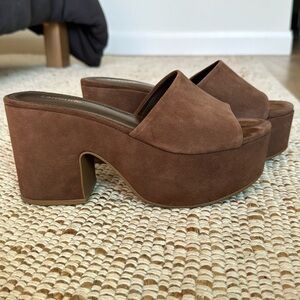 Larroude platform suede sandals
